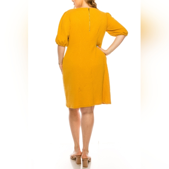 NWT Gorgeous London Times Navy Mid Sleeve Textured Plus Size Shift Dress 18W - Picture 10 of 10